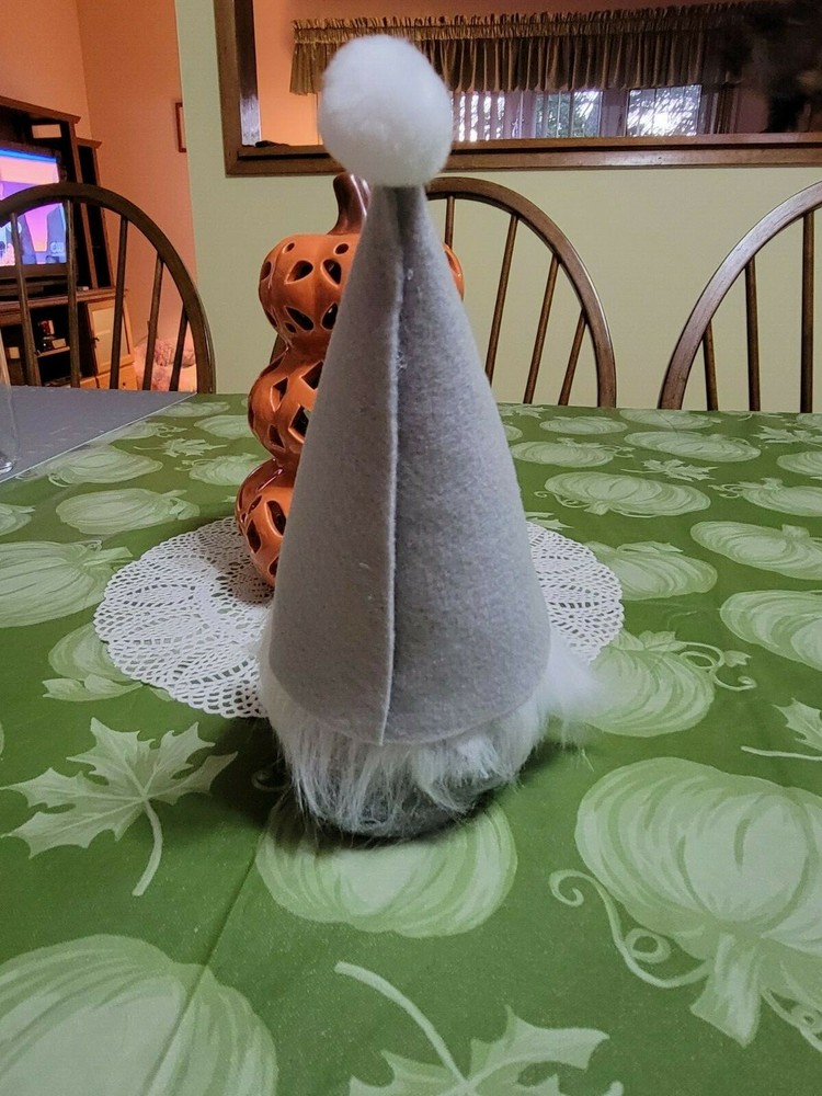 Handmade Gnome with grey hat and white beard