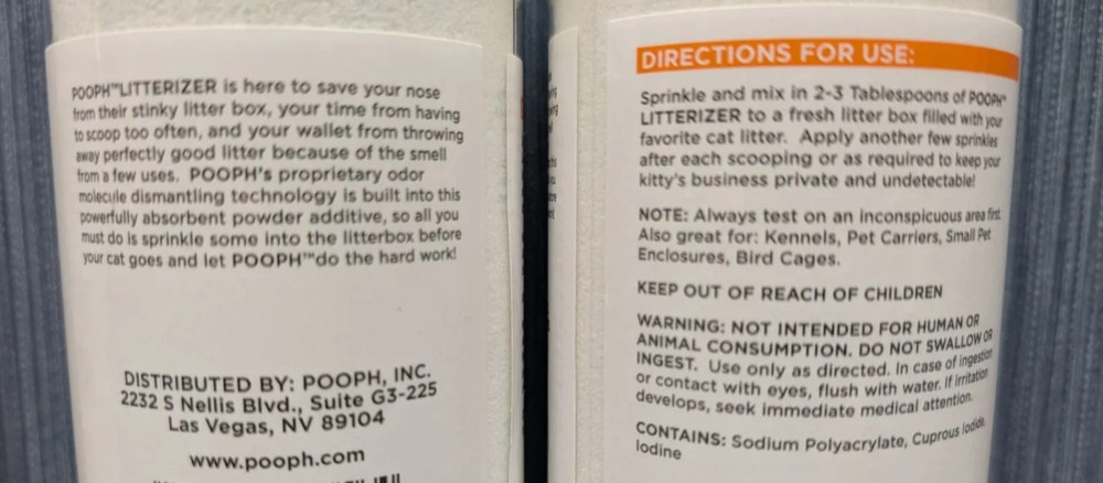 40 oz Total x POOPH Litterizer Litter Box Deodorizer, Multi-Cat Formula