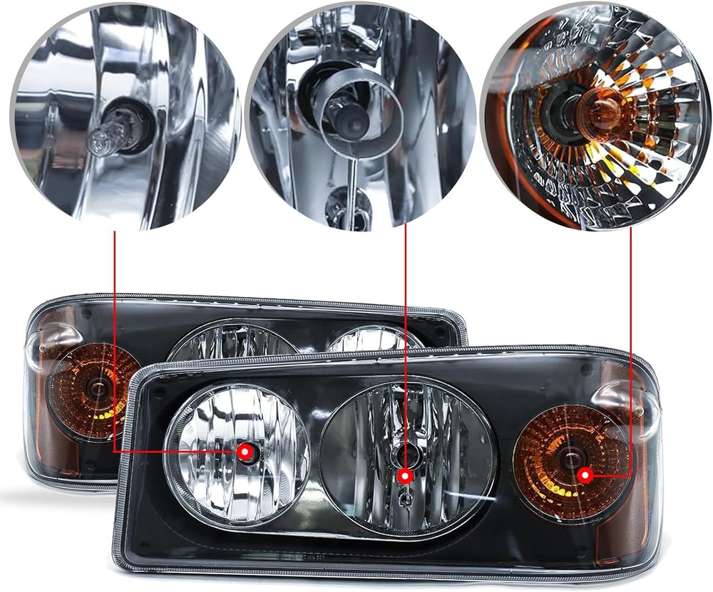 Mack Granite GU713 Headlight Assembly Halogen Pair