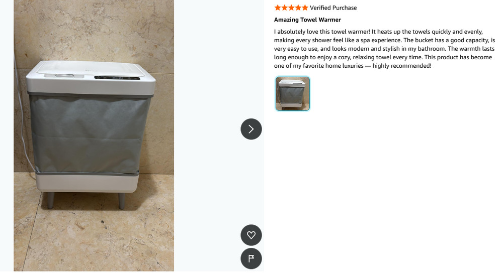 Towel Warmer for Bathroom, 35L Large Folding, Heating/Drying Modes with Timer