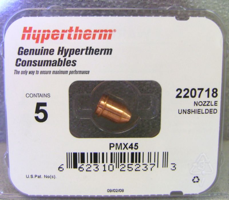 Hypertherm Genuine Powermax 45 Extended Nozzle 5 Pack 220718