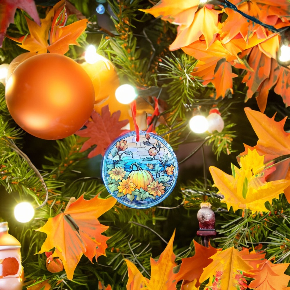 Pumpkin Patch 2 Design Holographic Fall Ornament