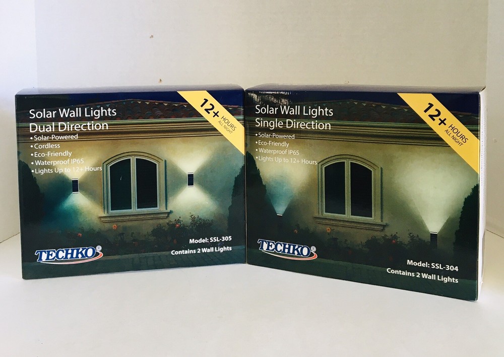 Techko Solar Wall Lights SSL305 Dual Direction & 304 Single Direction  Black