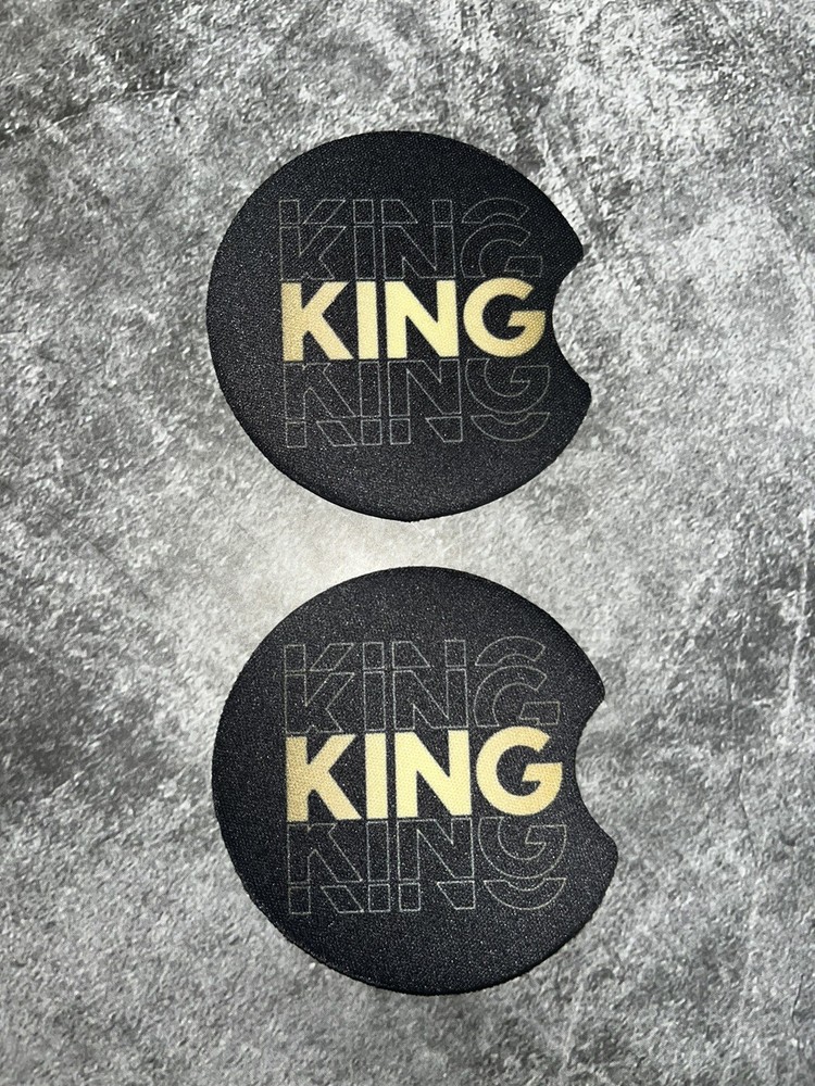 Father’s Day KING Car Coasters, 2-Pack