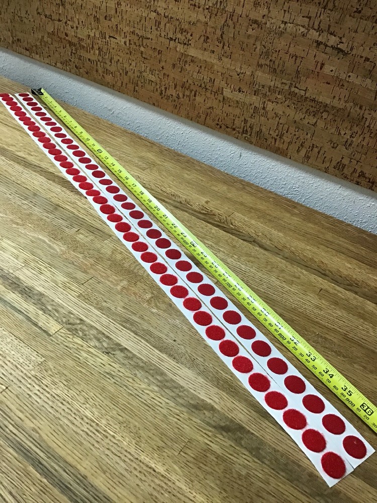 NEW 72 (36 sets) Hook and Loop Coins Self adhesive Dots  Red 7/8" (0.87")