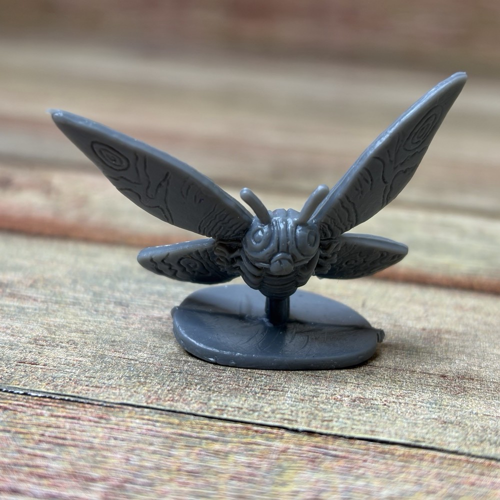 Mini Godzilla & Mini Mothra Plastic 2” Figures D&D Gojira Dark Gray