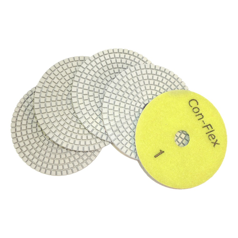 4" Con-Flex 5-Step Diamond Pads for Concrete