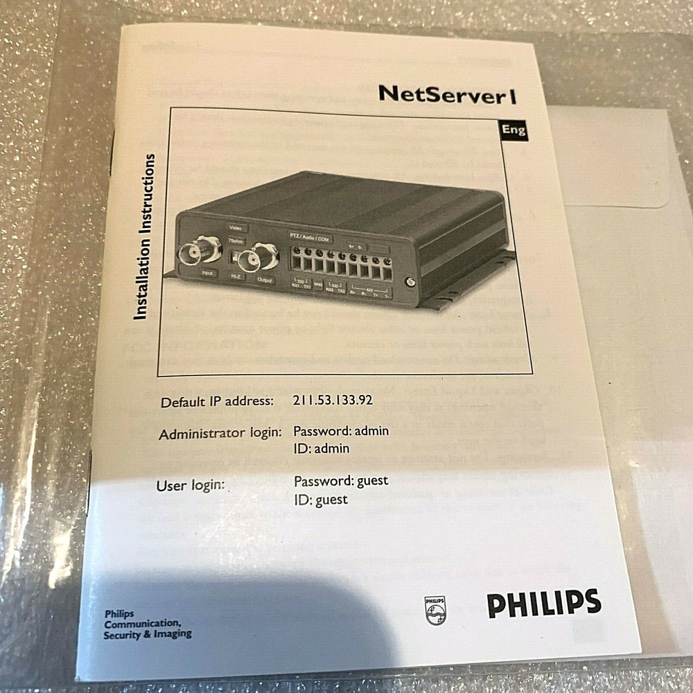 Bosch/Phillips NetServer1 Single Channel Video Network Server LTC0201/91