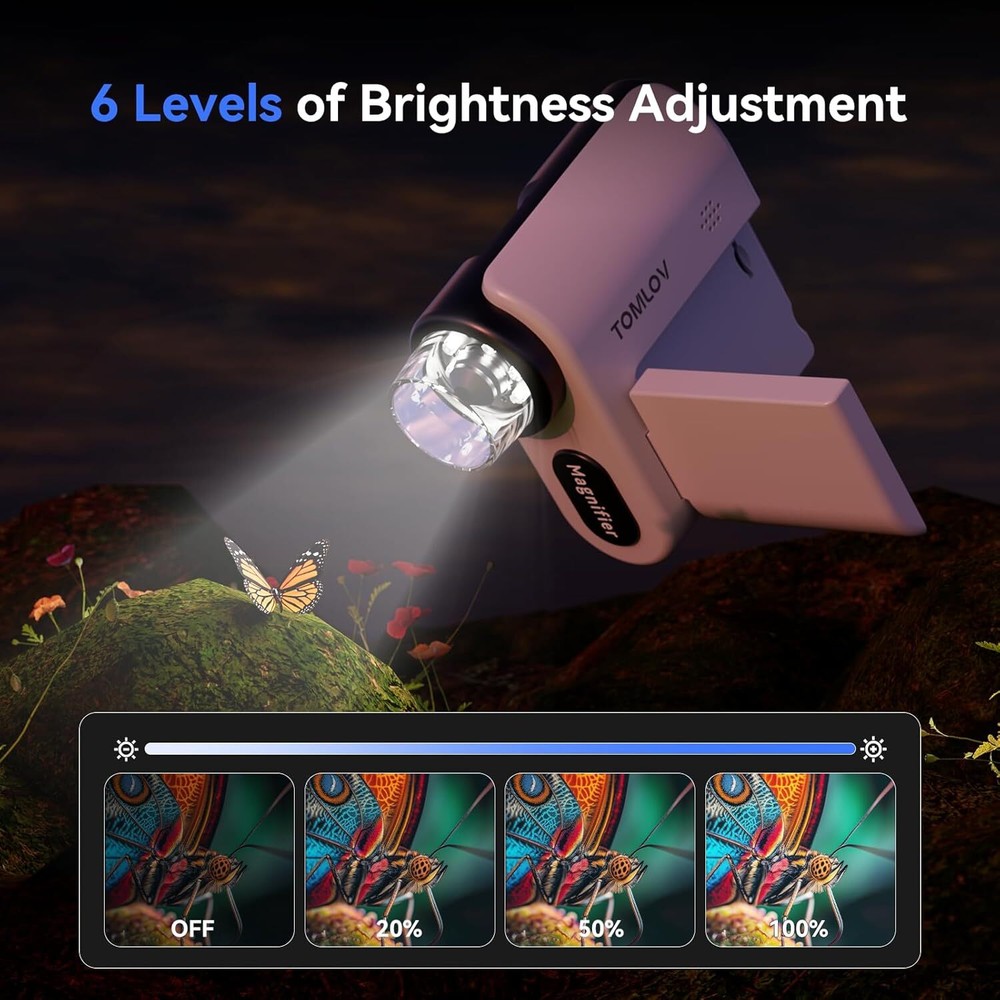 TOMLOV Digital Microscope 100X-1000X Magnification HD USB Coin Microscope Camera