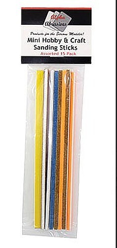 Creations Mini Sanding Sticks (15 Count) - Hobby and Model Sanding Tool
