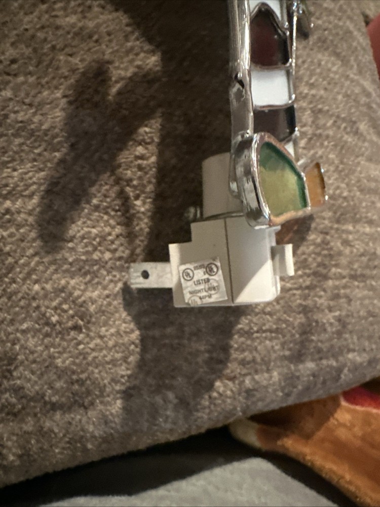 Stained Glass Lighthouse Plug in Night Light on/off switch Works