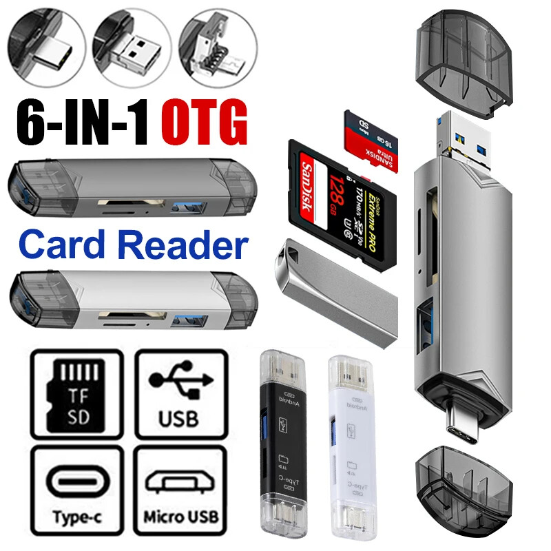 USB 3.0 Card Reader Type C/Micro USB/TF/SD Flash Drive OTG Phone Laptop Adapter