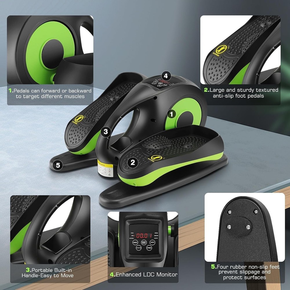 ANCHEER Compact Under Desk Elliptical Exercise Machine for Legs & Seniors