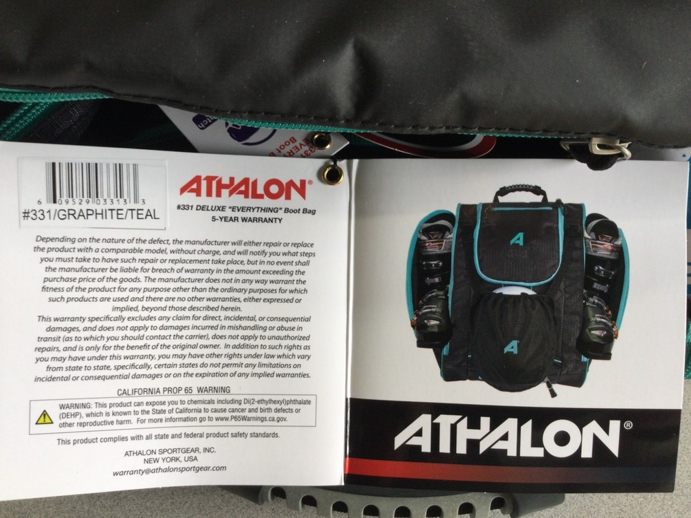 Athalon Everything Ski Boot Bag and Backpack Plus - Graphite/Teal