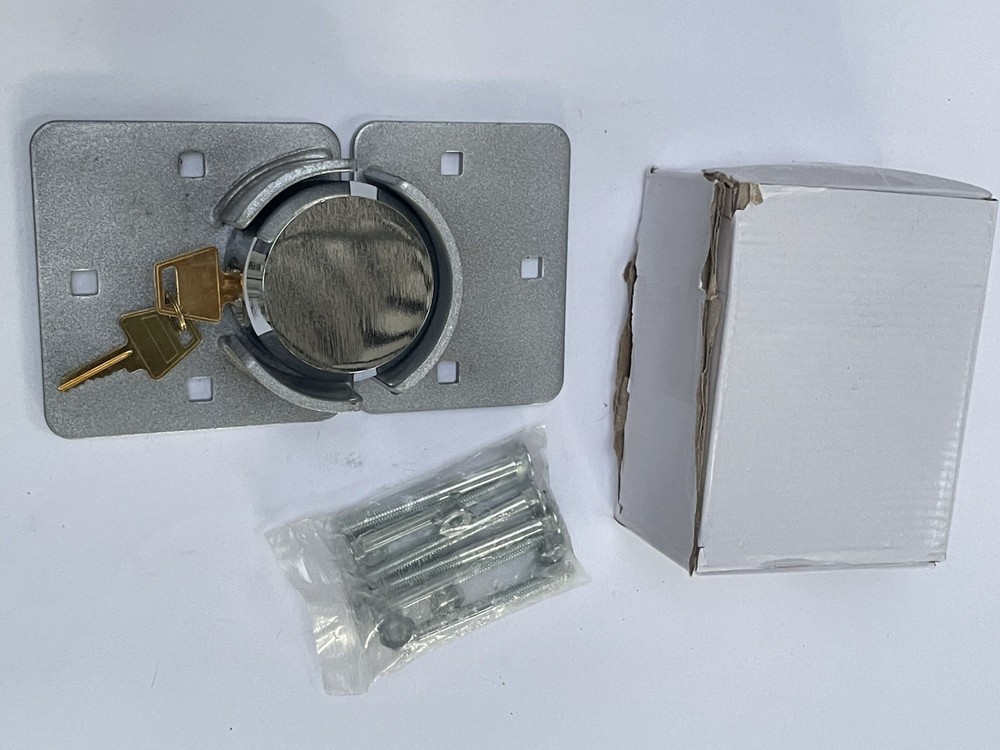 Puck Lock Solid Steel Hidden Shackle Lock & Hasp Anti-Theft Work Door Secure