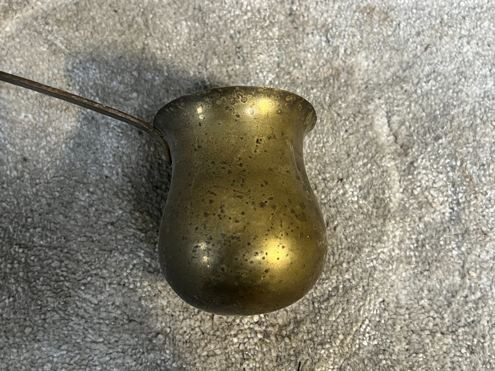 VINTAGE BRASS OLD RUM MEASURE CUP MEASURING TESTING LADLE