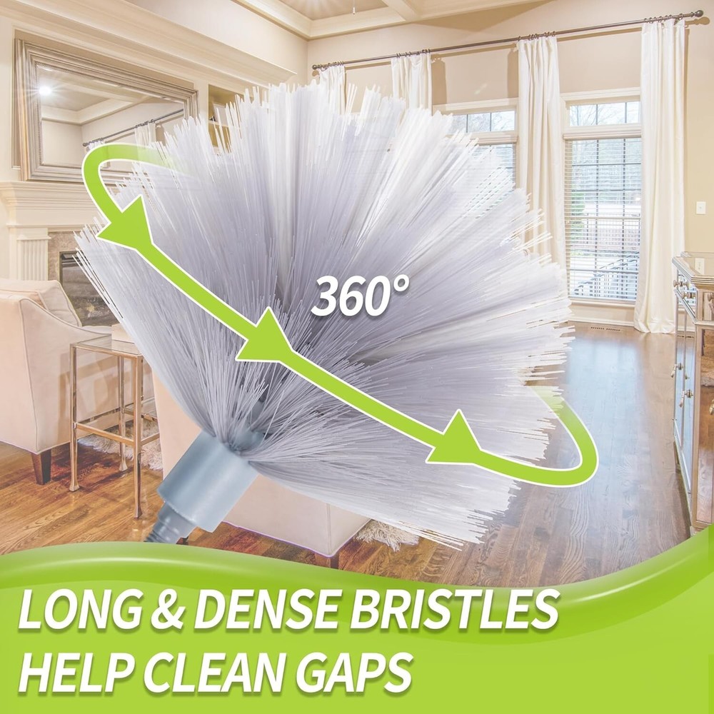 Cobweb Duster with Extension Pole, Spider Web Brush & Ceiling Duster Kit