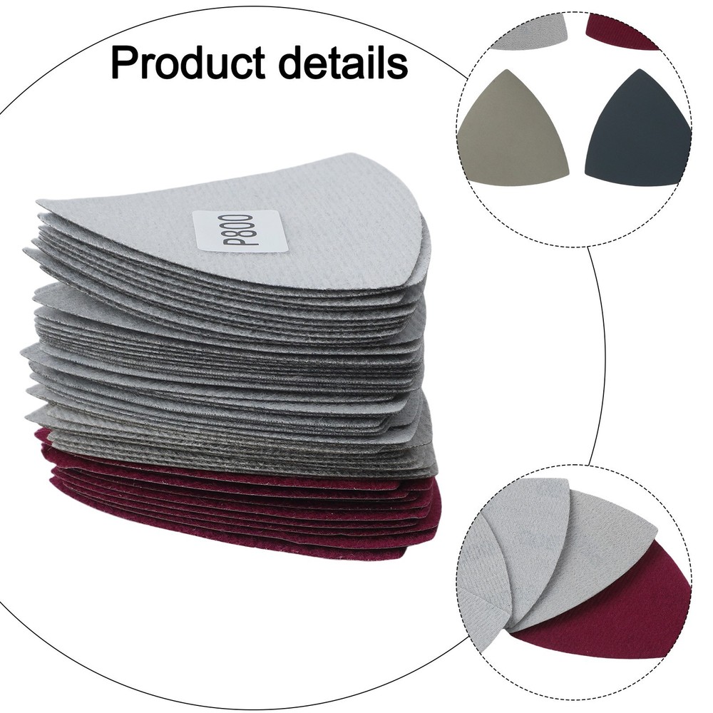 50x 90mm Triangle Sanding Sheets Sandpaper Set 800 1000 1500 2000 5000 Grit