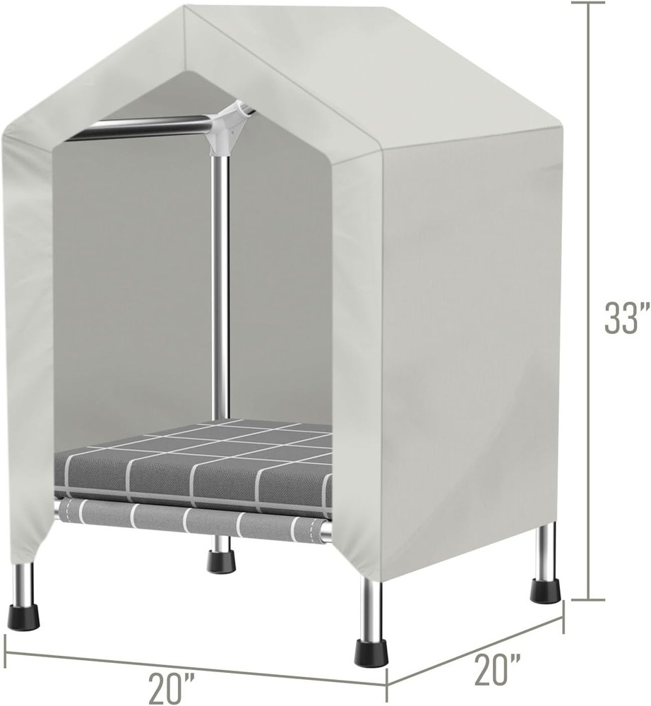 Elevated Dog House with Soft Cushion Insert - Comfortable Pet Home with Elevated