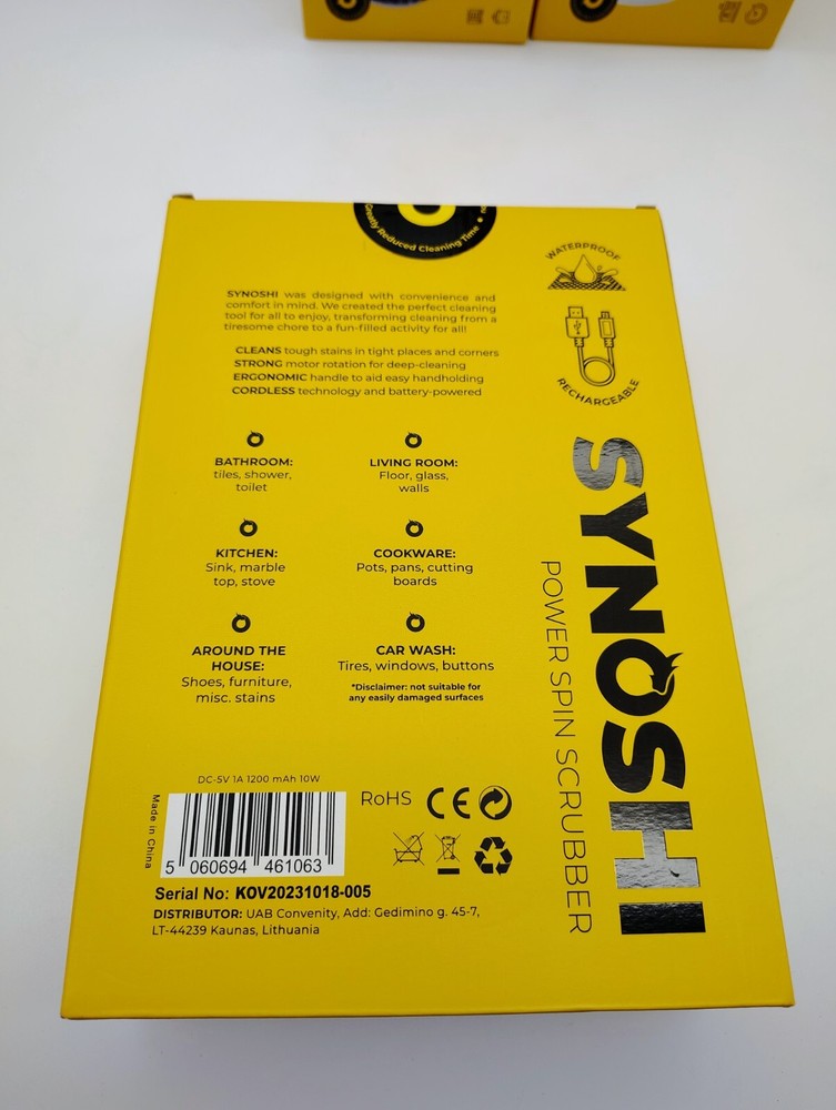 SYNOSHI Rechargeable Battery Power Spin Scrubber Bundle Of Items