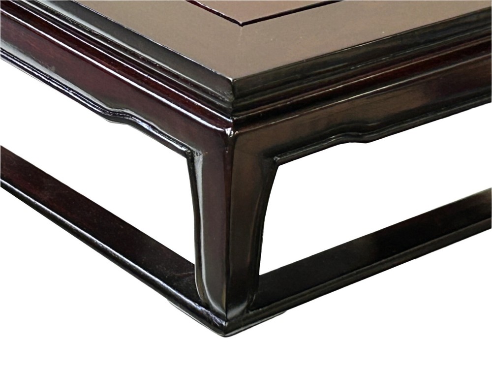 13" Mahogany Brown Rectangular Curve Legs Wood Display Stand Riser st1200