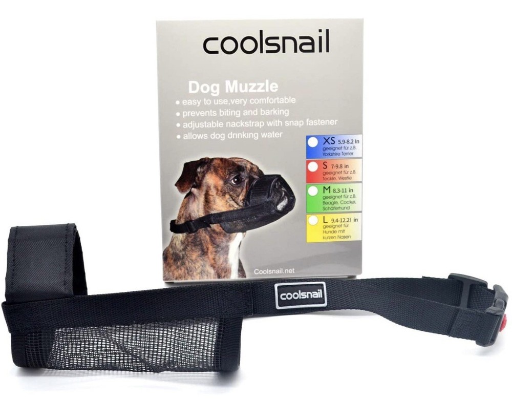 Coolsnail Dog Muzzle Training Dogs Large, Nylon Soft, Adjustable Breathable Mesh