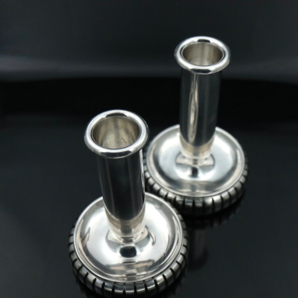 COHR, Denmark. Modern Sterling Silver Candlesticks.