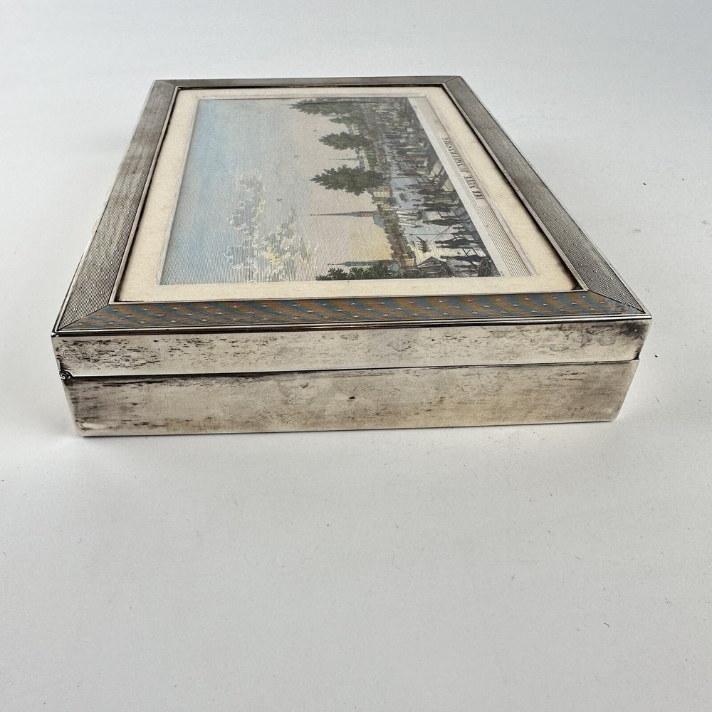 Vintage German Solid Sterling Silver Cigar / Cigarette Box 18.5cm