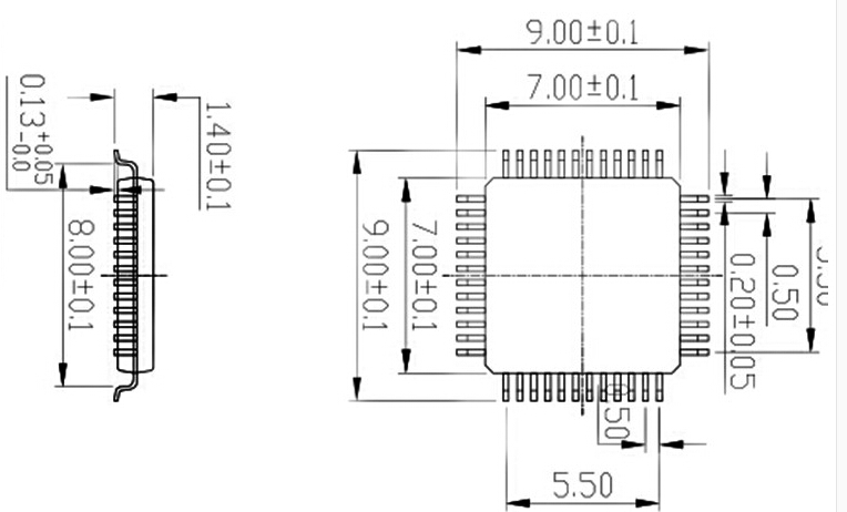 LQFP48 TQFP48 QFP48 to DIP 7x7 mm 0.5Pitch IC Socket Program Programming Adapter
