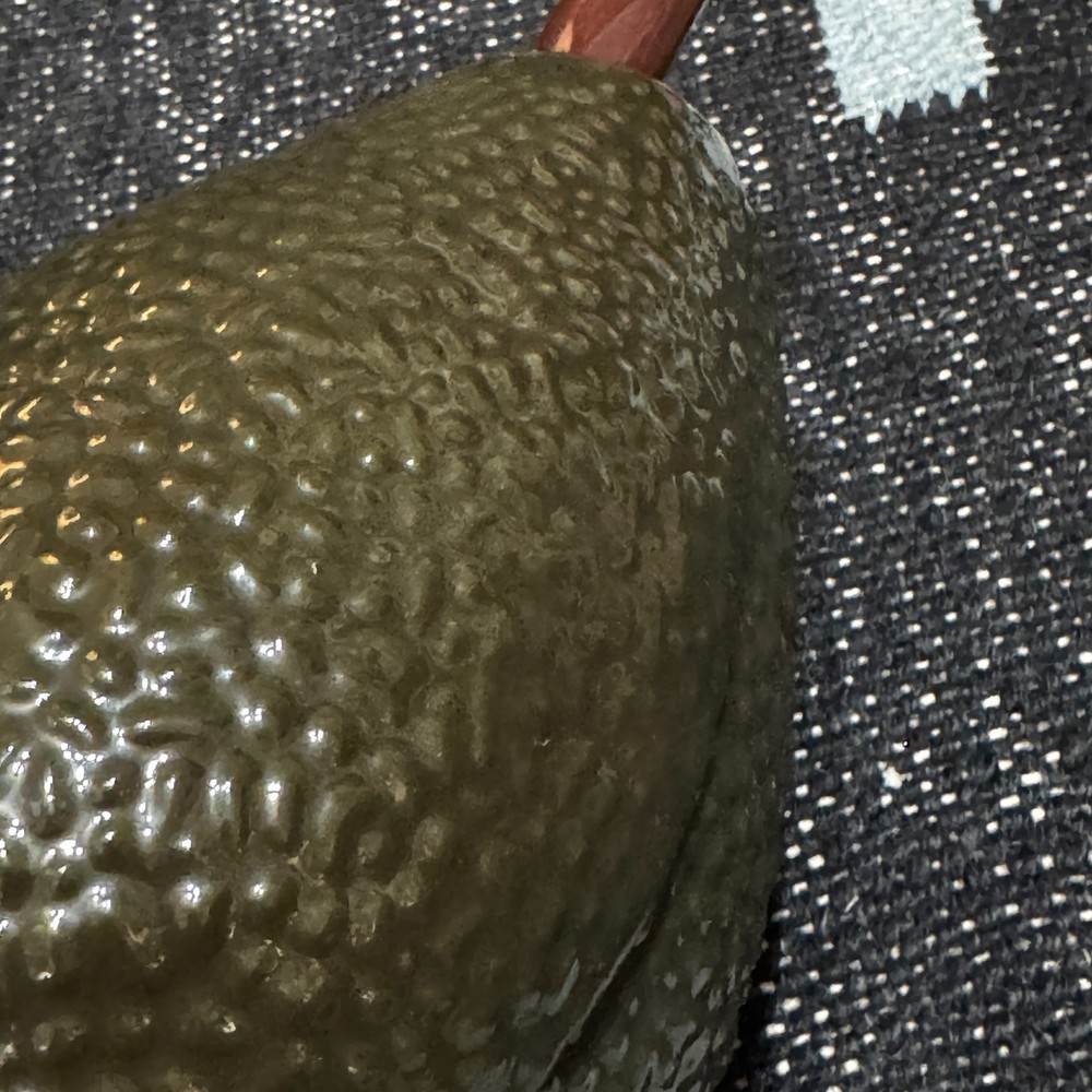 Avocado Shaped Lidded Ceramic Dish with Serving Spoon