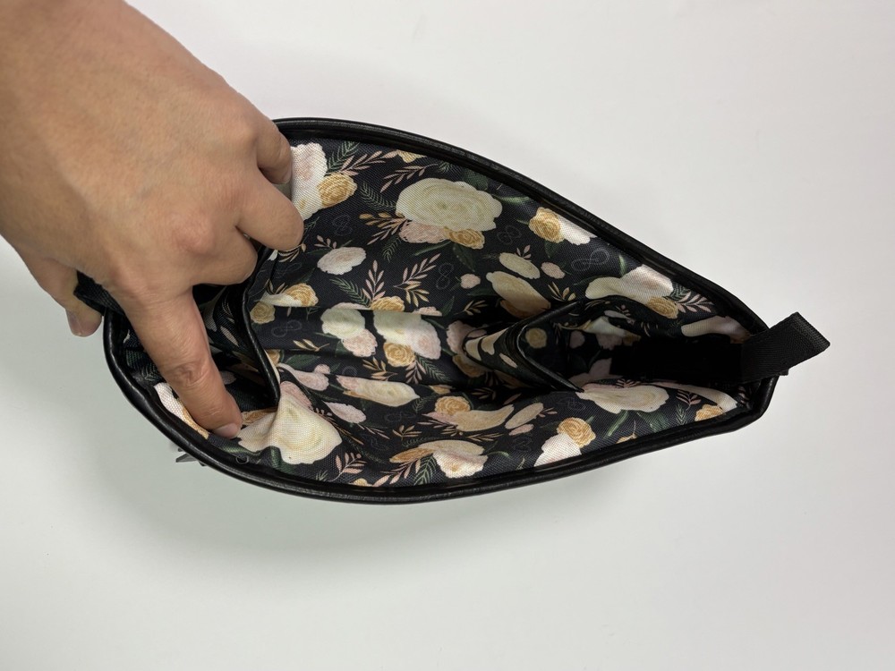 Chelsea Cole Itzy Ritzy Stroller Caddy Studded Black With Floral Pattern Inside