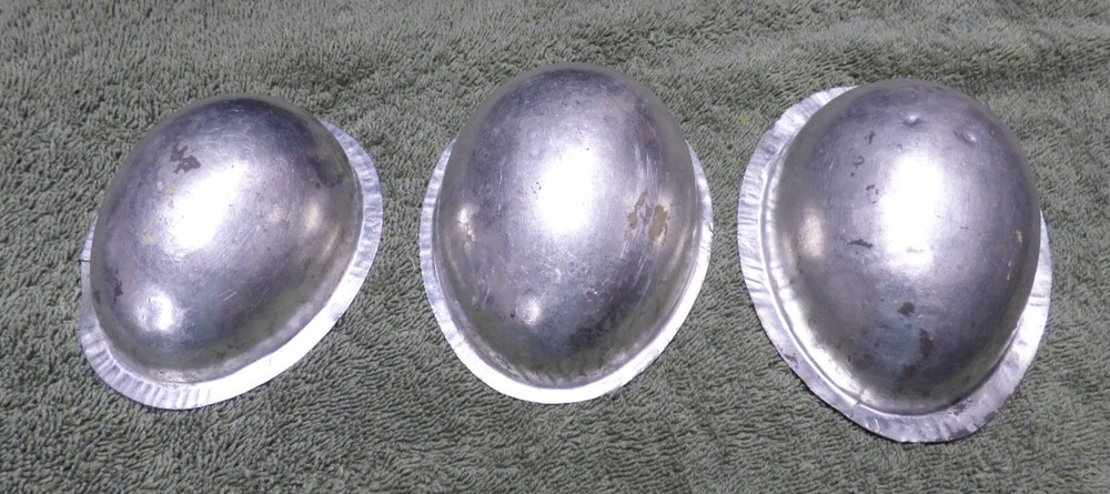 3 Easter Egg Tin Aluminum Candy Cake Molds 5" & 4"