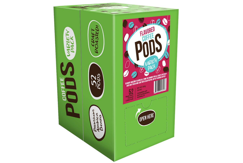 Flavored Sampler, Assorted, Compatible with 2.0 K-Cup Brewers, Variety Pack, 52