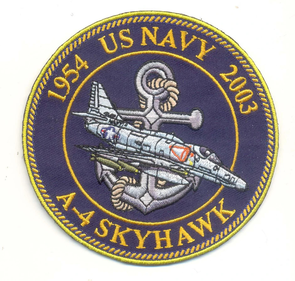 NAVY A-4 SKYHAWK 1954 2003 FIXED WING SQUADRON MILITARY EMBROIDERED PATCH
