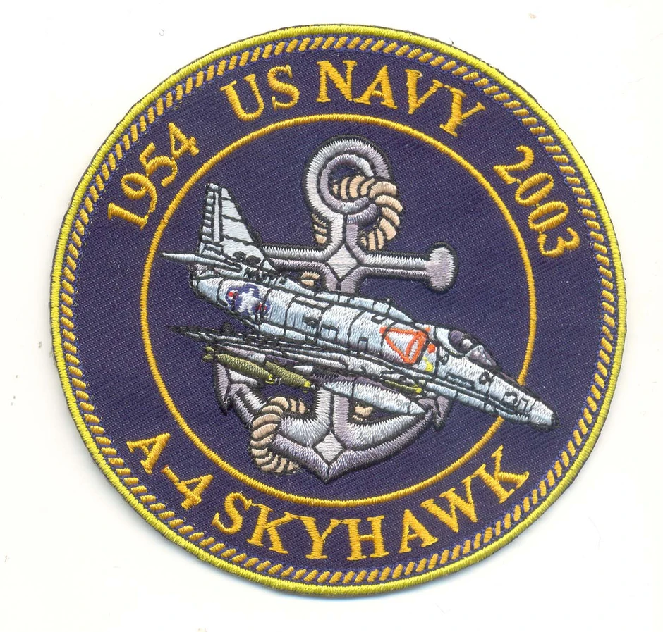 NAVY A-4 SKYHAWK 1954 2003 FIXED WING SQUADRON MILITARY EMBROIDERED PATCH