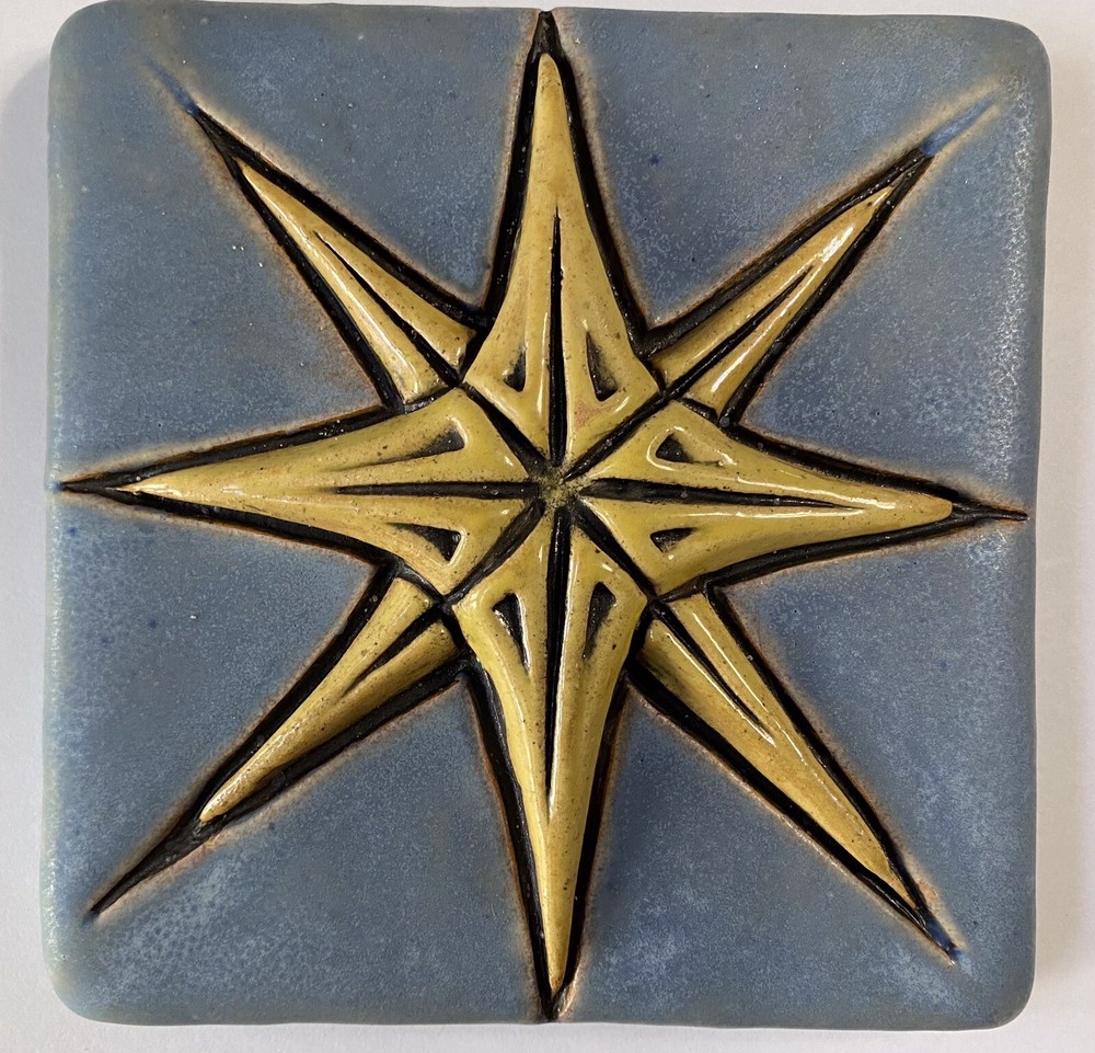 North Star Stoneware Art Tile By Gretchen Kramp