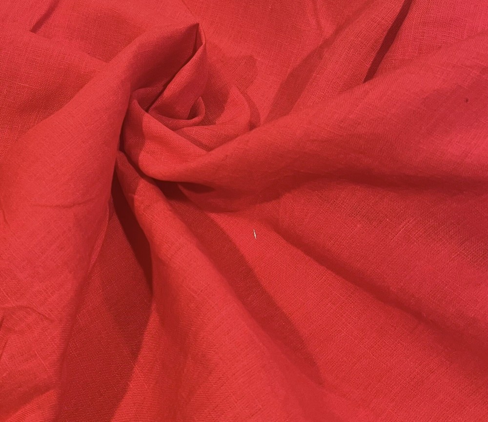 RED  linen Fabric 56” Width Sold By The Yard