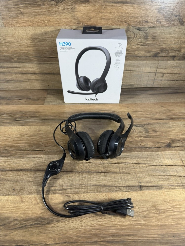 Logitech H390 USB Computer Headset - Black - Open Box
