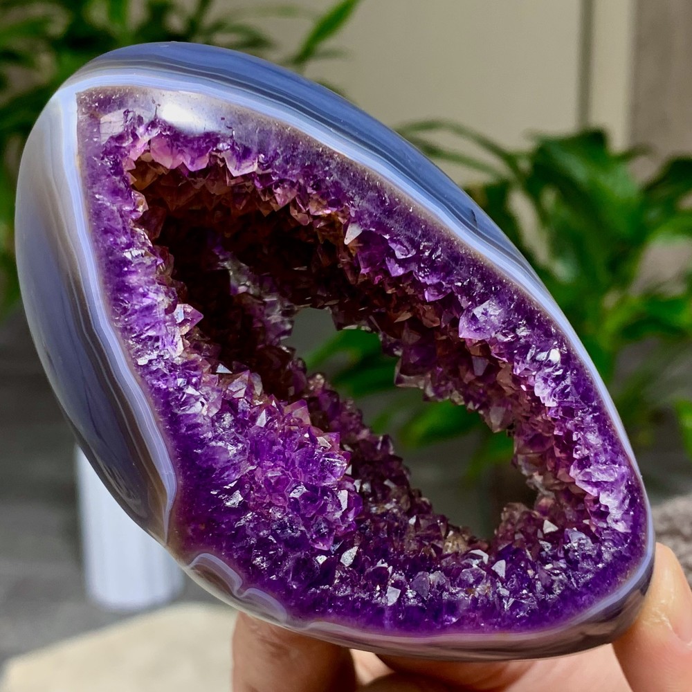 328G Natural Amethyst geode quartz clustercrystal specimen Healing