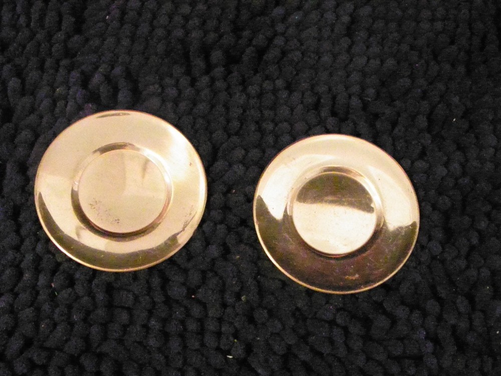 Pair of copper small plates, dishes or coasters