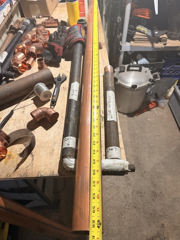 2 1/2” copper pipe 5ft long