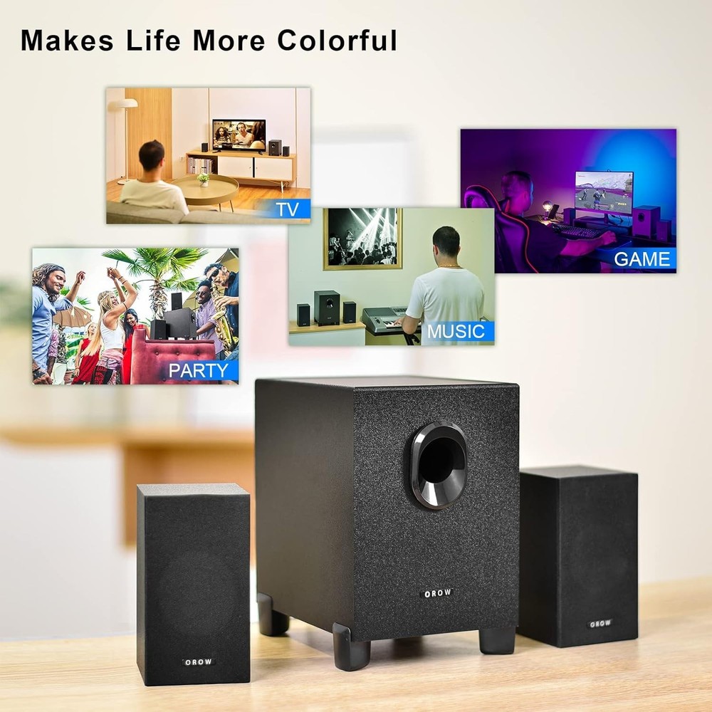OROW USB-Powered 2.1 Subwoofer Speaker System