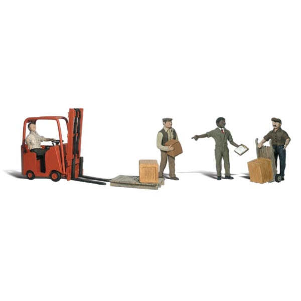 Woodland Scenics HO Scale Workers with Forklift
