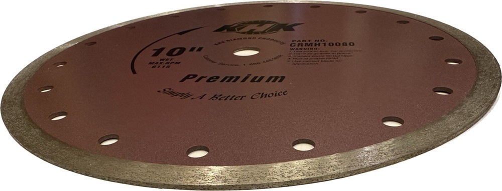 10" x .080" Premium Continuous Rim Marble Blade, Wet Cut