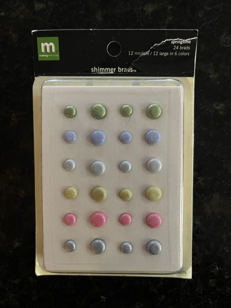 Making Memories Shimmer Brads Springtime 24 Pack