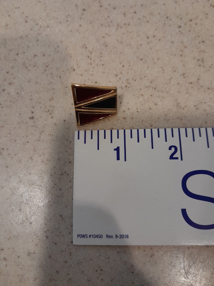Vintage Evoke Triangle Gold Tone Pierced Earrings SIGNED