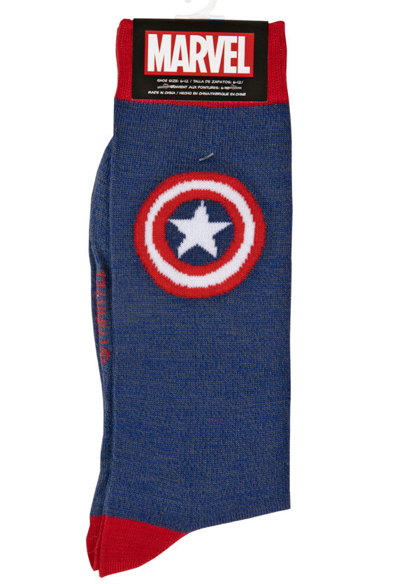 Marvel Comics Captain America Classic Shield Symbol Crew Socks Men’s Size 6-12