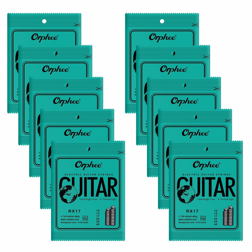10X Orphee RX17 Guitar Strings Electric Guitar Strings 6 String Set Thin 10-46