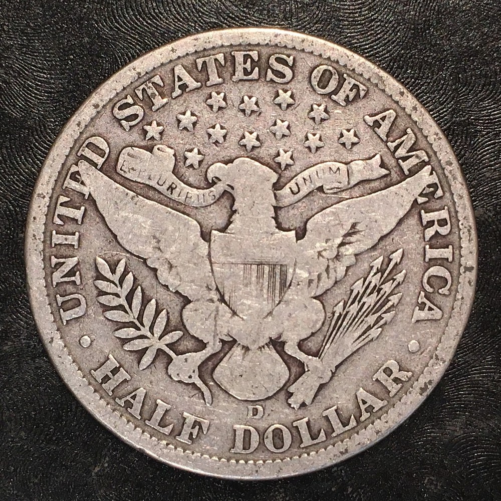 1908-D Barber Half Dollar - High Quality Scans #D958