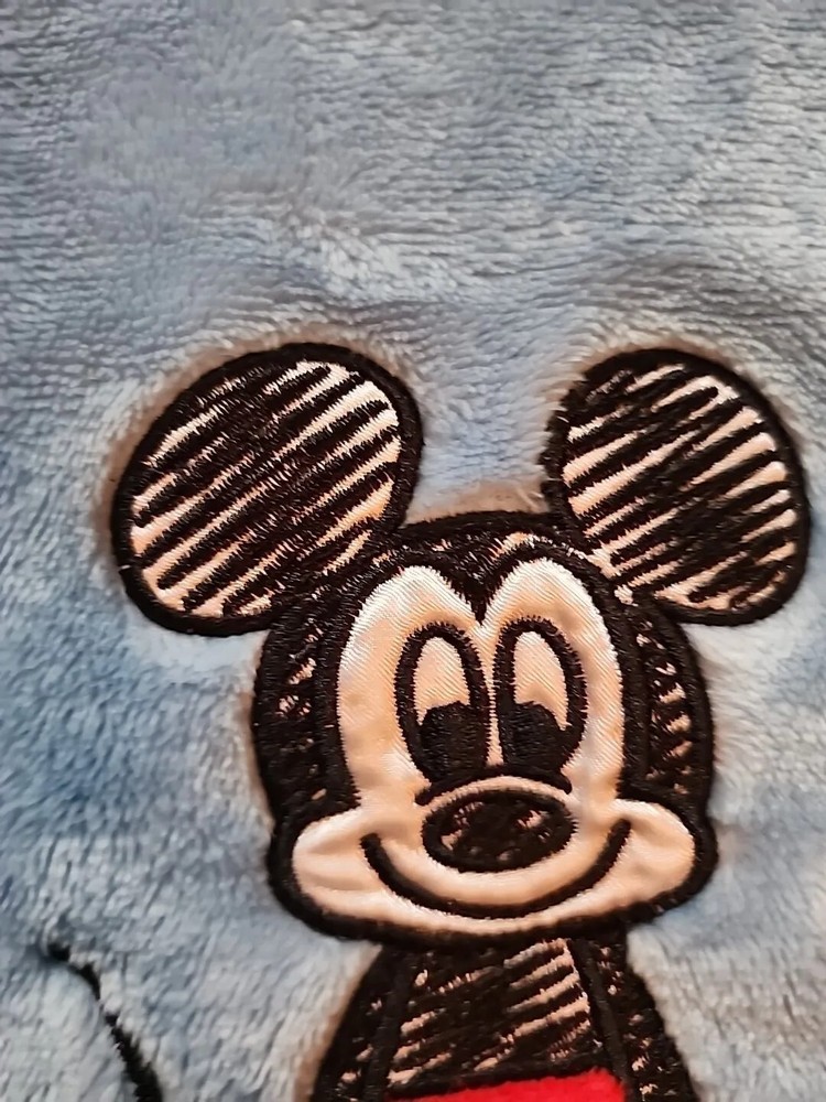 Disney Baby Mickey Mouse Blanket Blue Boy Here Comes The Mouse 100% Polyester